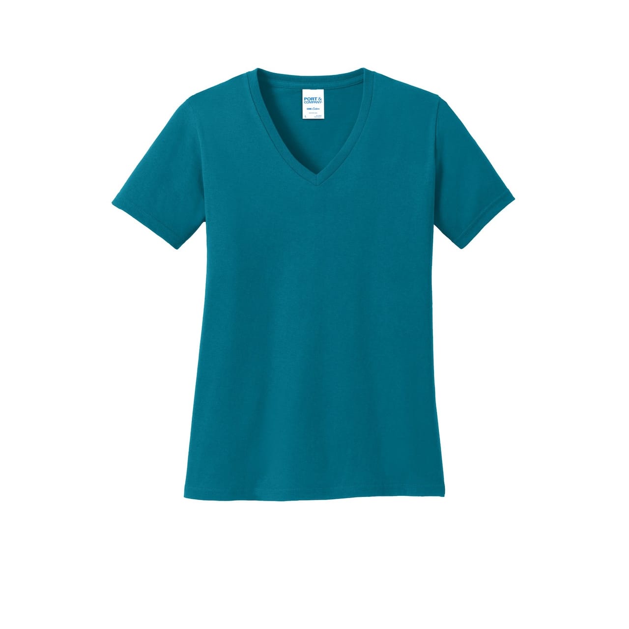 Port & Company® Brights Core Cotton V-Neck Ladies T-Shirt